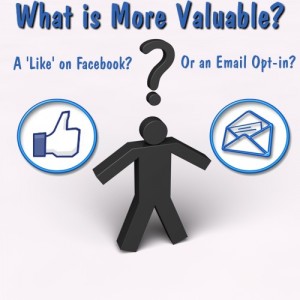 Trick question. What is more valuable? A “Like” on Facebook or an Email Opt-in?