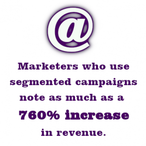 Marketers who use segmented campaigns note as much as a 760% increase in revenue